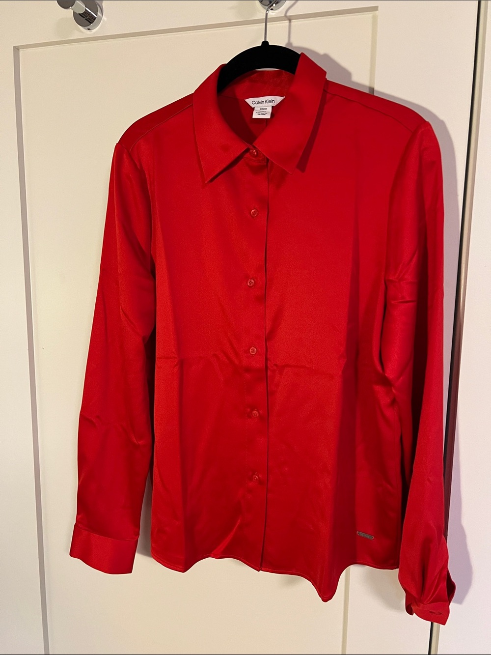 Calvin Klein Vibrant Red Button-Up Shirt
